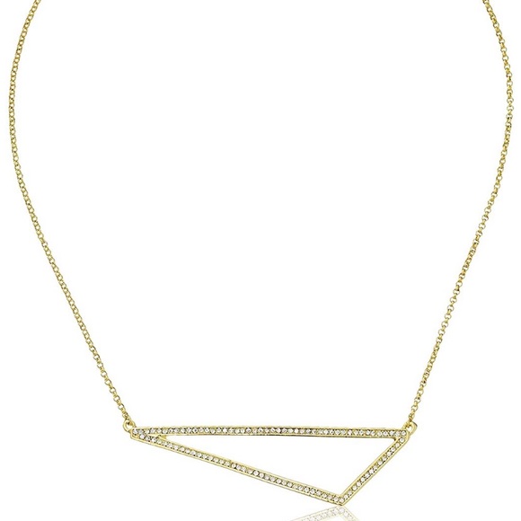 cc skye // gold pavé open sky triangle necklace - Picture 1 of 3
